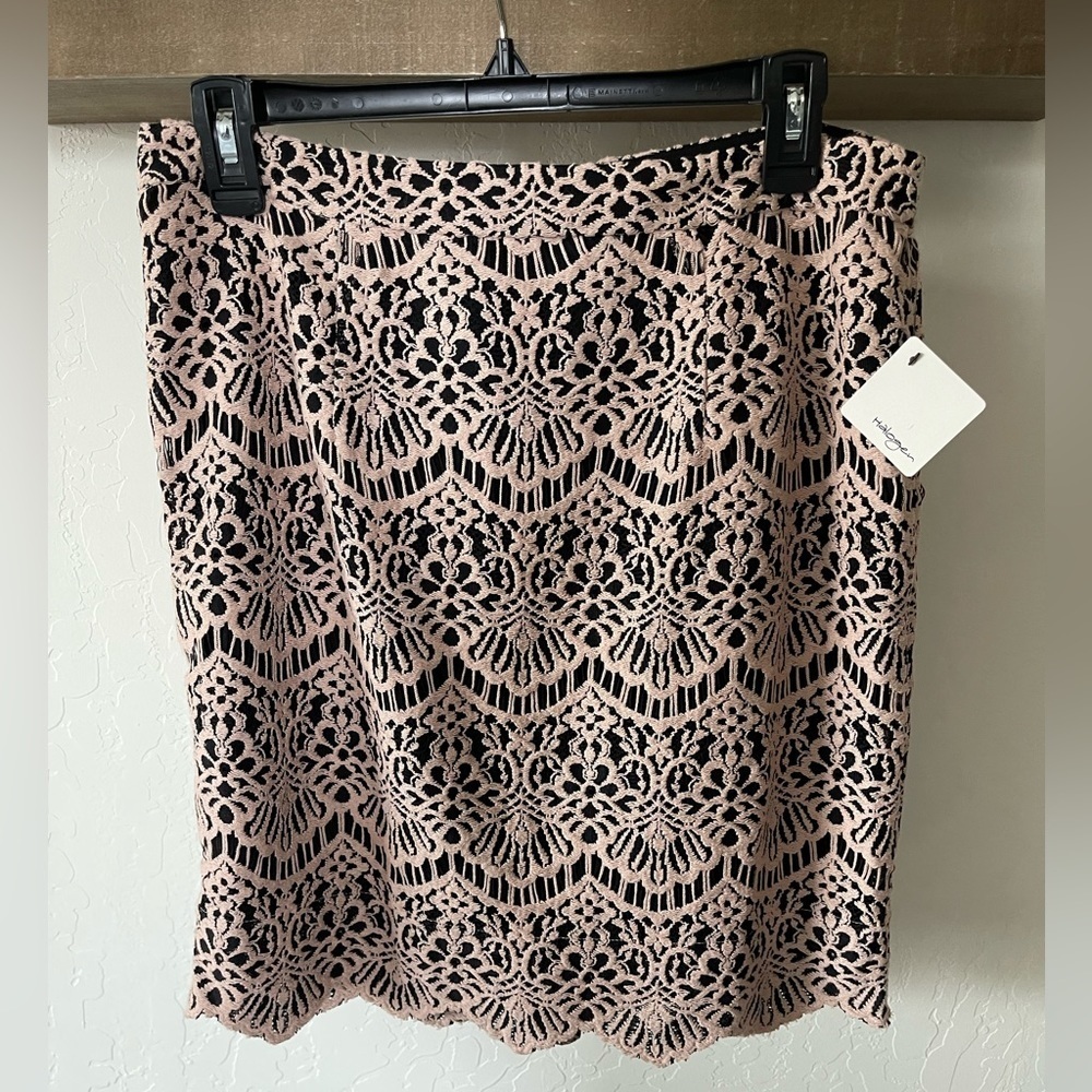 Halogen| Crotchet Lace Skirt with Scalloped Detail, Size 10•••Boho Style, NWT